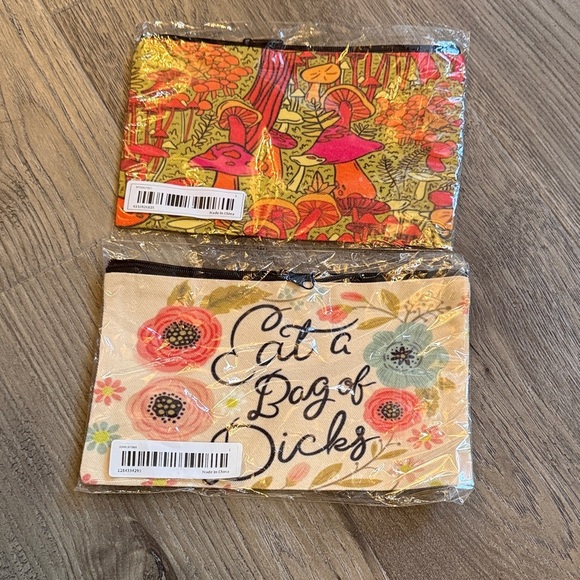 Other - Set of 2 Floral and Mushroom Patterned Pouches